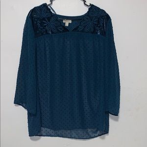 Velvet blue blouse